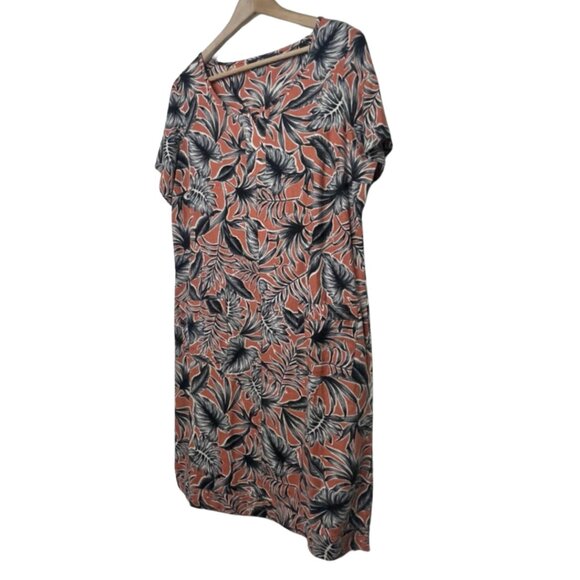 ISLE COLLECTION | Women's Rust Short Sleeve Floral Shift Dress |Size UK 14/US 10 - Picture 6 of 14